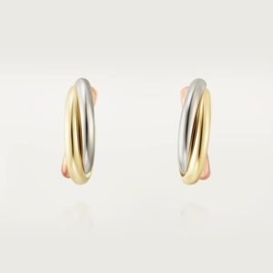 Cartier Trinity Earrings 18K White, Yellow & Rose Gold