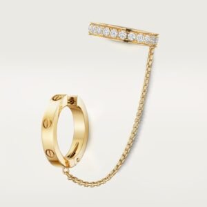 Cartier LOVE Single Earring Multiwear Half-Paved 18K White Gold Diamonds