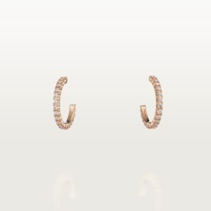 MoodZoom 18K Rose Gold Diamond Paved Hoop Earrings