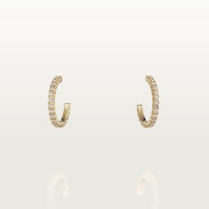 MoodZoom 18K Yellow Gold Diamond Paved Hoop Earrings