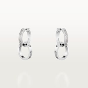 MoodZoom 18K White Gold Diamond Multiway Hoop Earrings