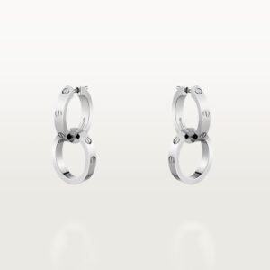 MoodZoom 18K White Gold Multiwear Hoop Earrings