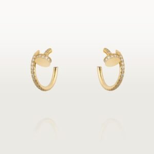 MoodZoom 18K Yellow Gold Diamond Paved Hoop Earrings