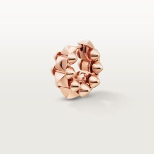 MoodZoom 18K Rose Gold Clash Style Single Hoop Earring