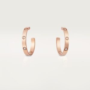 MoodZoom 18K Rose Gold Diamond Hoop Earrings