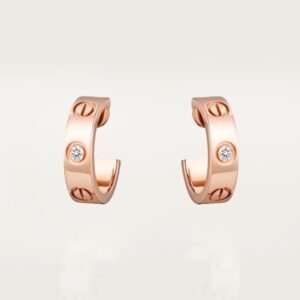 MoodZoom 18K Rose Gold Diamond Hoop Earrings