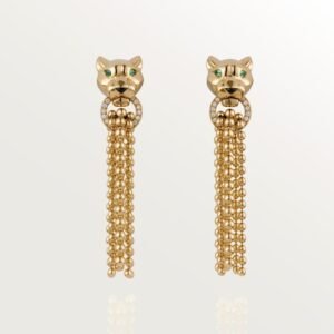 MoodZoom 18K Yellow Gold Panther Inspired Diamond Earrings